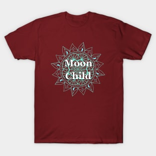 Teal Moon Child Without Background Color T-Shirt